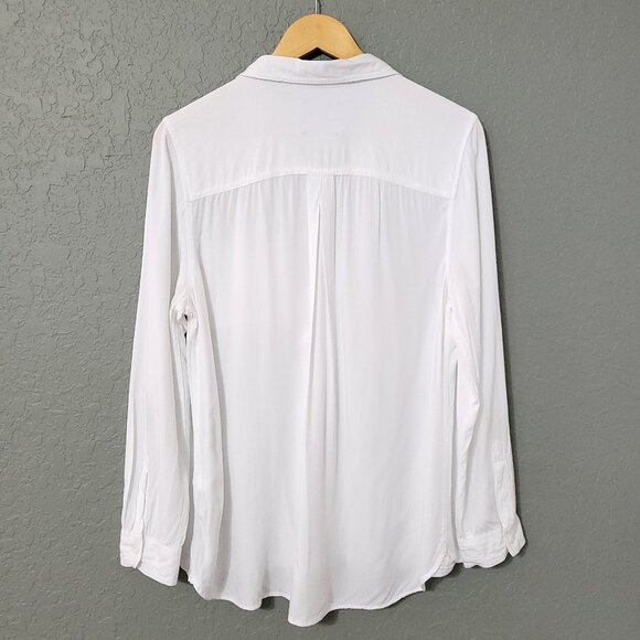 Casa Cabana Womens Long Sleeve Button Up Shirt Size L White Capsule Normcore - Picture 2 of 10